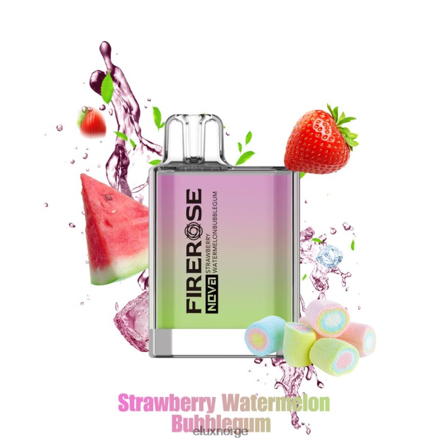 Elux Norge | Elux Firerose Nova 600 puffs engangsvape jordbær vannmelon tyggegummi H26H4824
